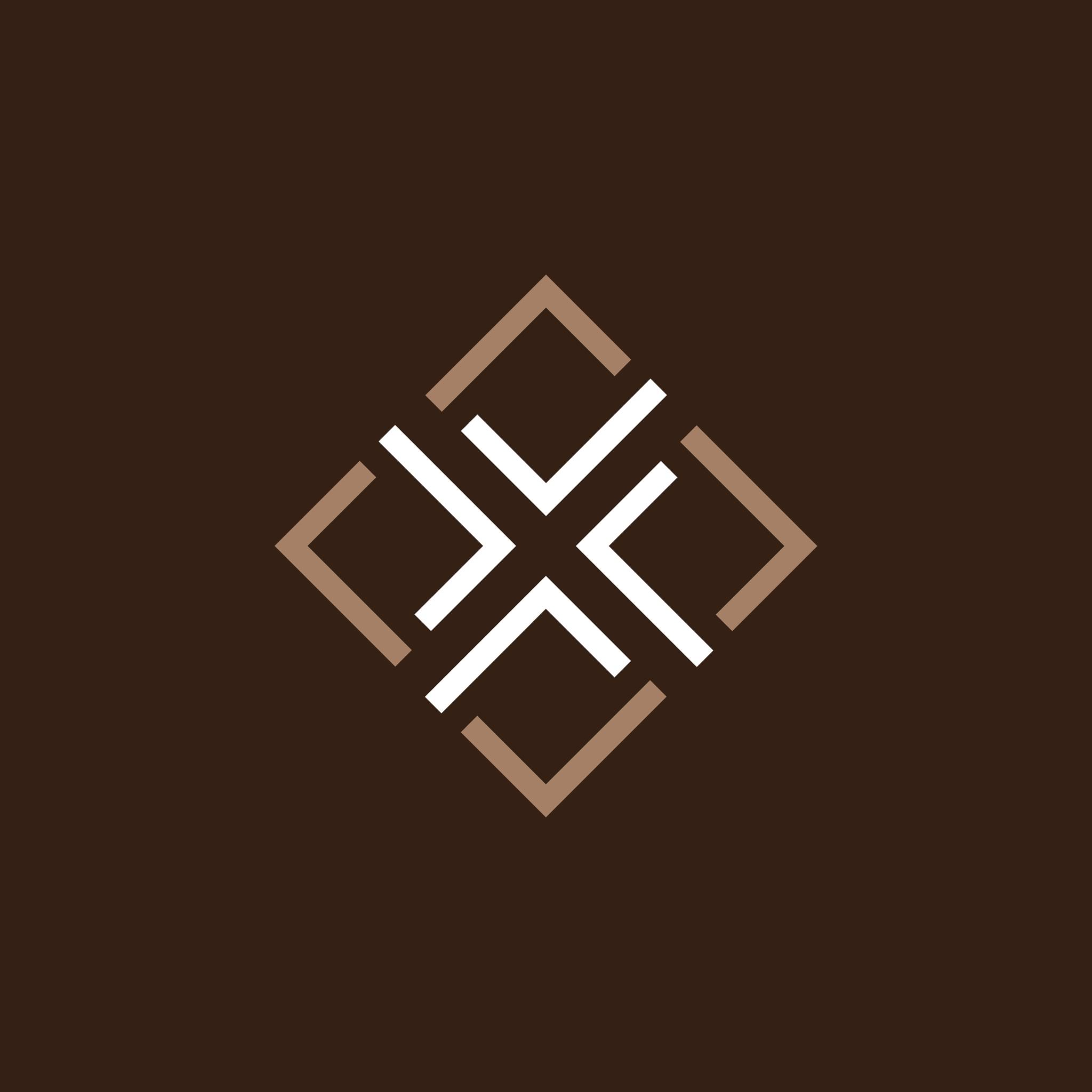 Logo officiel Clôture SM en losange or sur fond brun foncé